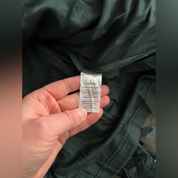 NWT Lulus Spectacular Feeling Emerald Embroidered Faux Wrap Midi Dress - Small - Picture 8 of 10